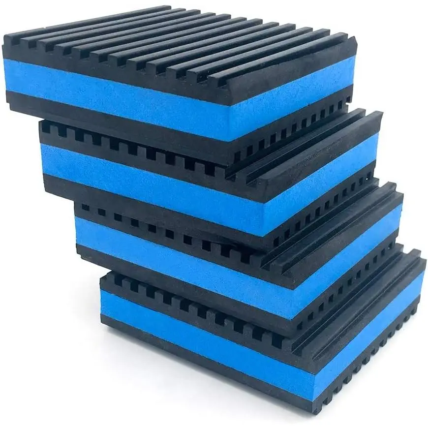 4 Pack Rubber Anti-Vibration Pads, 2 x 2 x 7/8 inches | Heavy Duty EVA Vibration Isolation Pads for HVAC, Washers, Compressors, Treadmills,  Conditioners