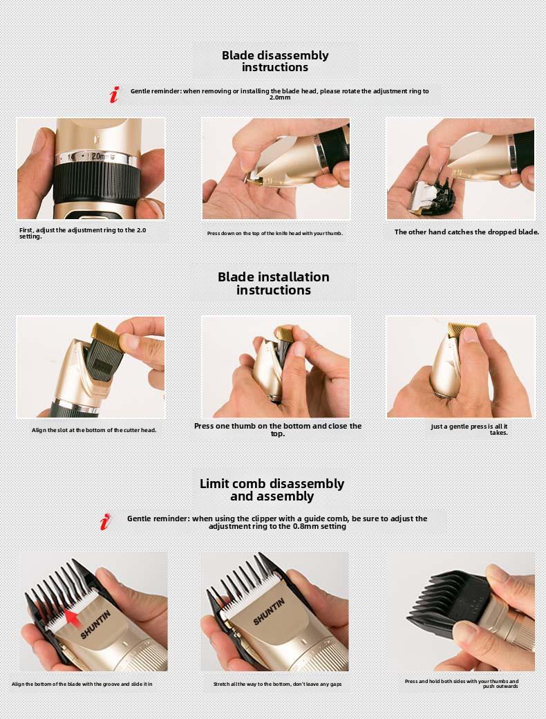 Hair clipper, electric hair trimmer, rechargeable electric clipper, magical tool for self-haircut, electric hair cutter for home and salon use