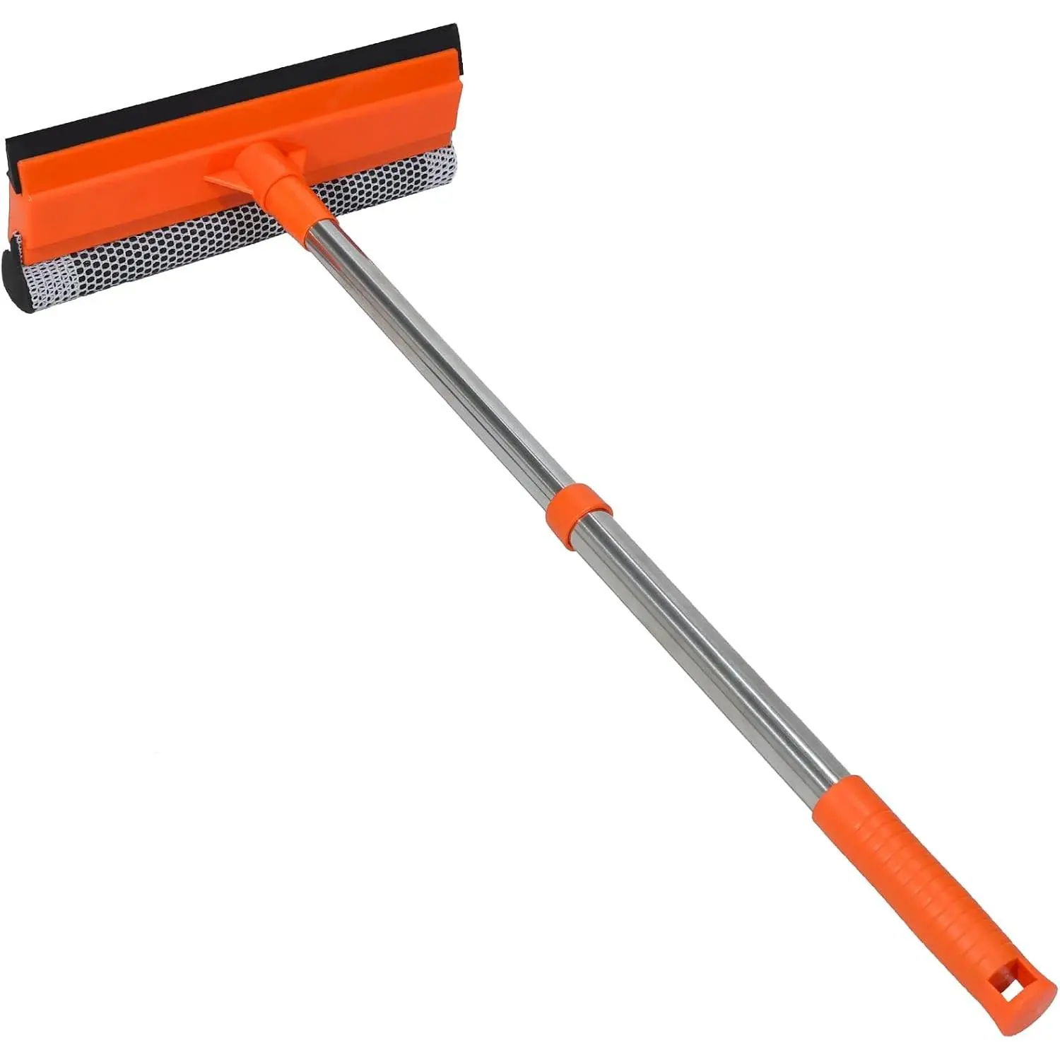 2 in 1  Windshield Squeegees with 15.3"-23.6" Retractable Stainless Steel Handle, Windshield Cleaner Tool for , , Glass Doors, Shower Glass, Outdoor Windows, Orange