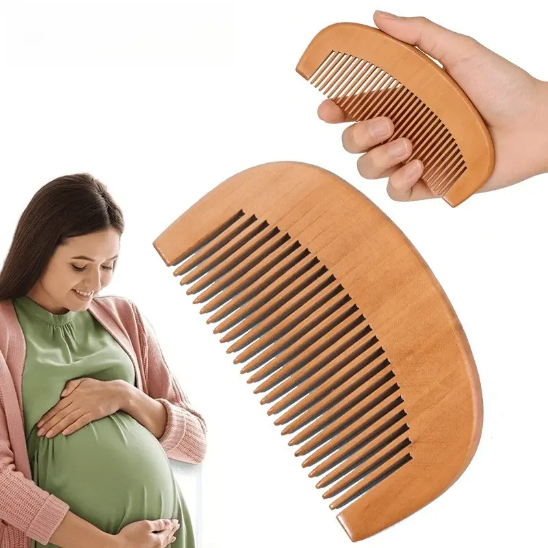 2 Natural Wooden Birth Combs, Ideal for Labor Pain Relief, Scalp Massage, Hair Styling, Pregnant Bath Gift, Postpartum Essential, Soft Scalp Massager