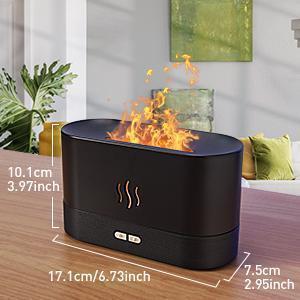 Colorful Flame Air Aroma Diffuser Humidifier, Upgraded 7 Flame Colors Noiseless Essential Oil Diffuser for Home, Office with Auto-Off Protection 180mL