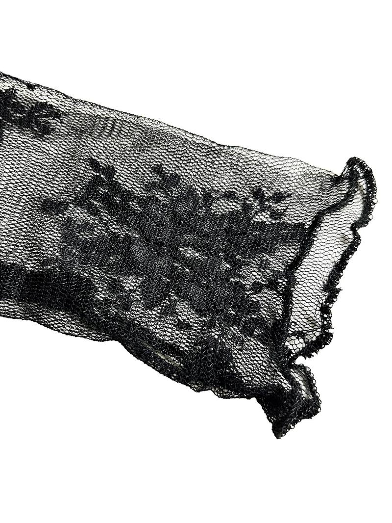 26 Valentine's Day Women's Sexy Sheer Lace Long Sleeve Top, Floral Leopard Pattern, Inner Wear Outerwear, Multi-Color Bottoms, Stylish and Seductive