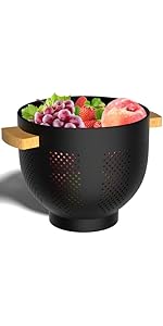 4-1 Colander with Bowl Set - Rotatable Colander for Kitchen(Patented) - Strainers and Colanders - Pasta Strainer with New Upgraded Graters for Fruit Veggie Fun Kitchen Presents - White