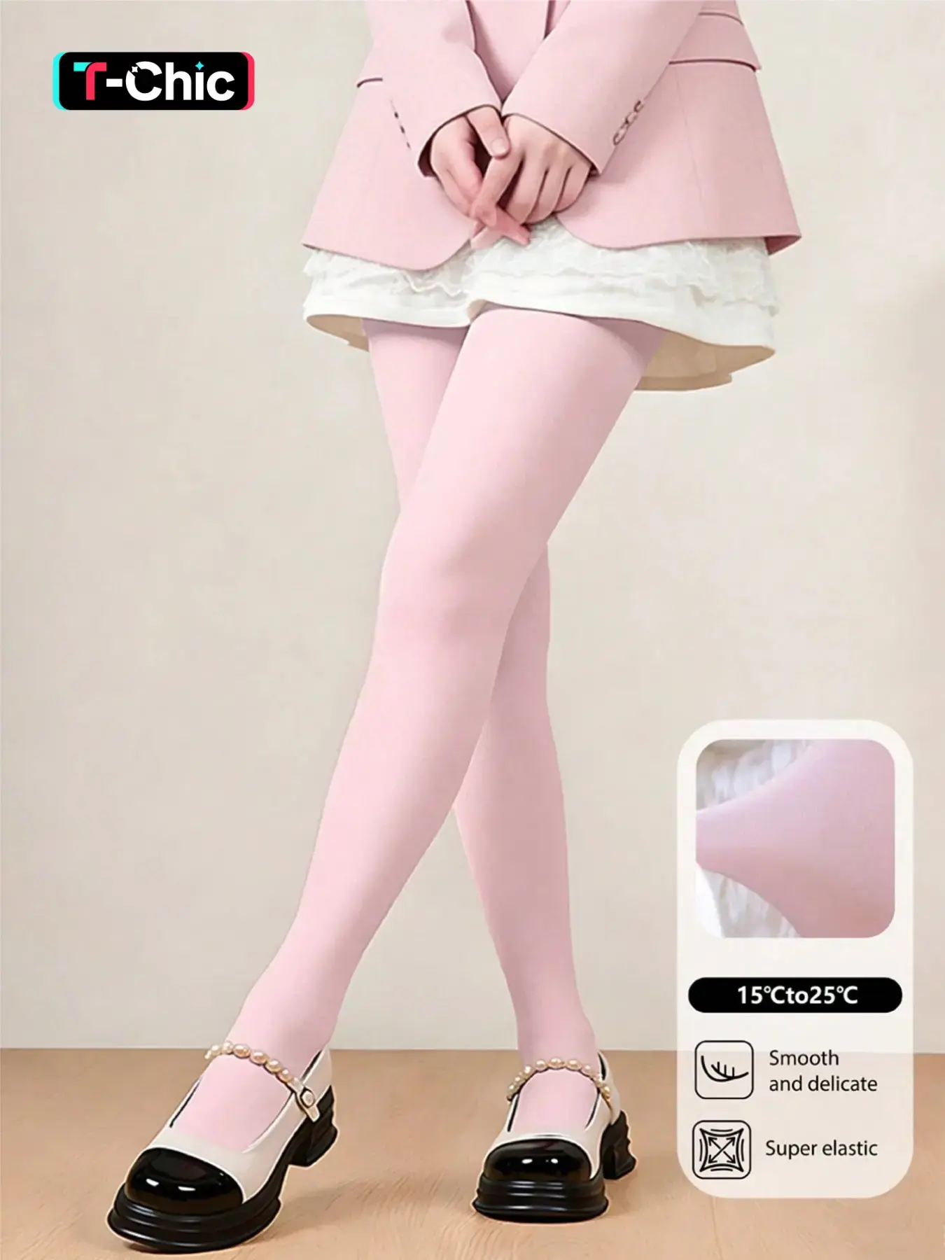 Women's Solid Color Pantyhose, Stretchy Tights, Elastic Fitted Design, Soft Material, Comfortable All Day, Suitable for Spring Autumn, Party Wear