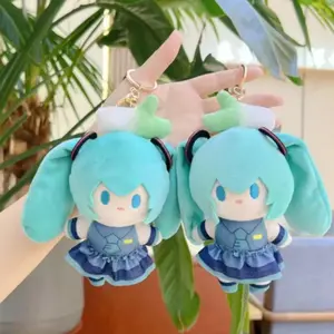 Cute Hatsune Miku Plush Keychain Kawaii Bag Pendant Soft Stuff Accessories For Birthday Gift