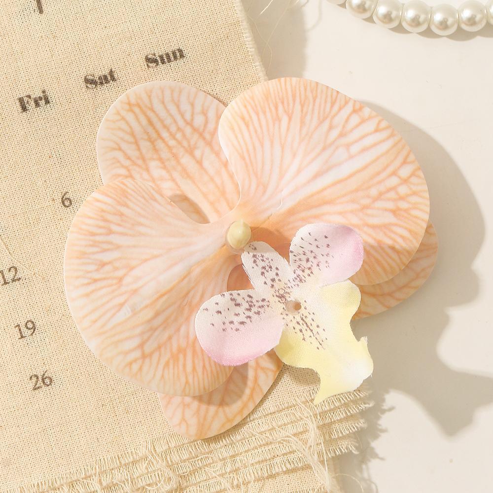 3/5/10Pcs Butterfly Orchid Artificial Flowers for Home Room Decoration Wedding Bridal Accessories Headwear Hair Clips DIY Gifts