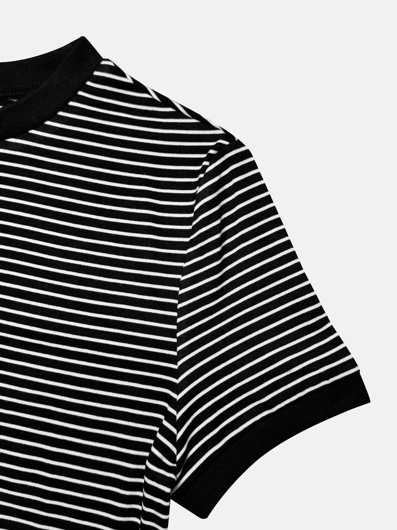 Women's Striped Print Round Neck Tee, Casual Short Sleeve T-shirt, Ladies Summer Clothes for Daily Wear