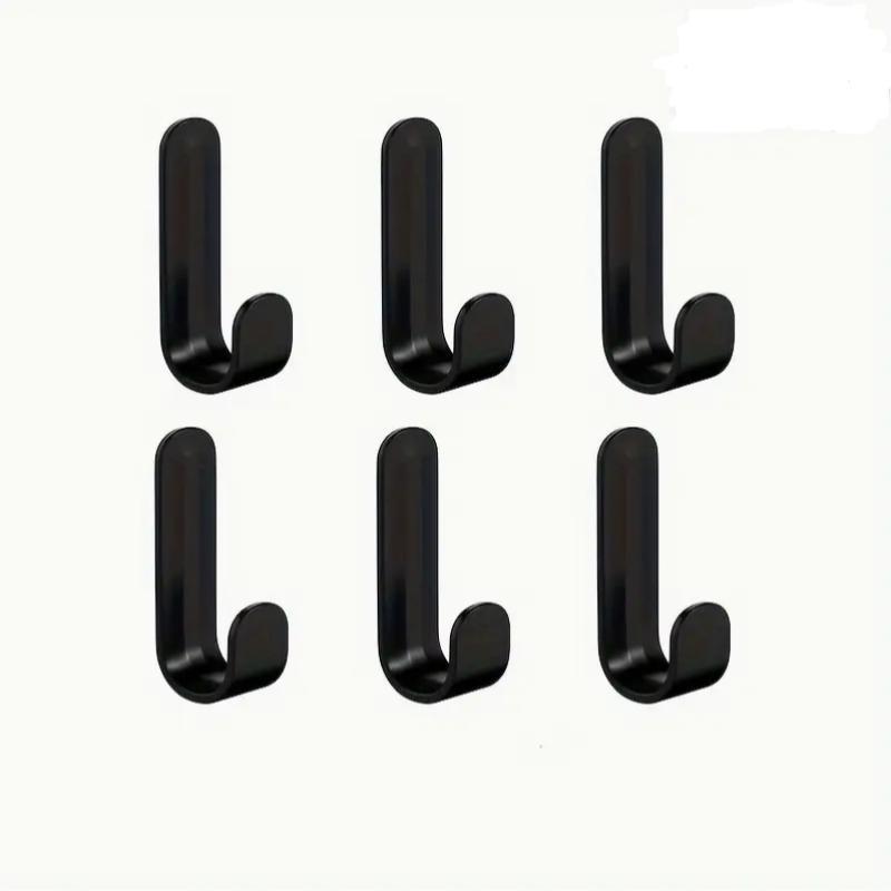 6pcs Strong Adhesive Hooks, No Drilling Required, Easy Installation, Wall Mounted Hook Set for Keys Clothes Towels Organization Home Organizer Hook