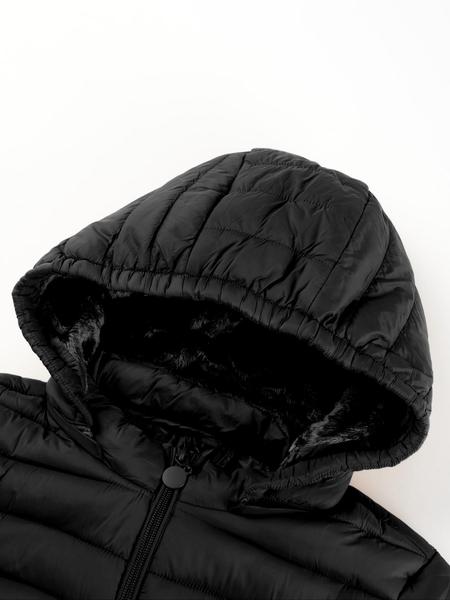 Women's Plus Size Winter Puffer Jacket, Hooded Long Sleeve Woven Fabric, Casual Fitted Plain Design, Daily Commute Outerwear, Casual Jackets