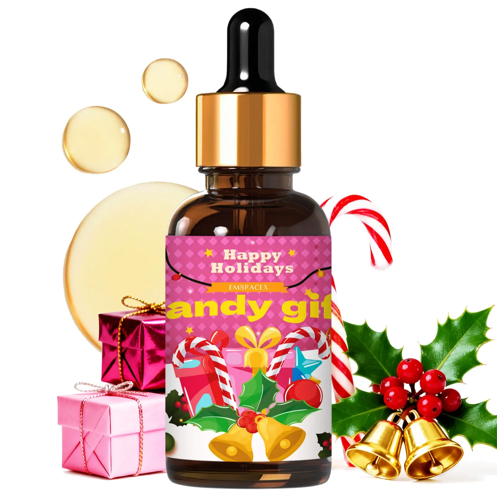 30ML Candy Gifts Essential Oils, Christmas Fragrance with Dropper, Long-Lasting Scent, Multi-Purpose Use, Alcohol-Free, Home Decor, Office Supplies
