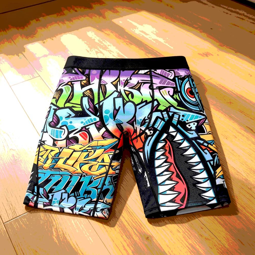 Mens Streetwear Boxer Briefs Ice Silk Compression Underwear Quick Dry Breathable Seamless Athletic Performance Fit