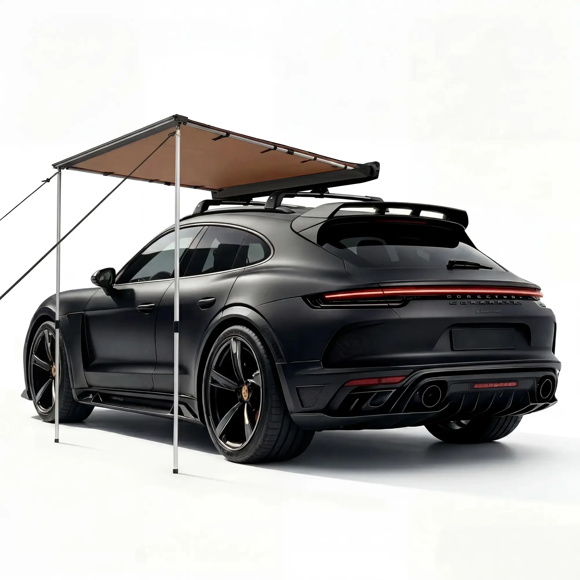 GAOMON Retractable Side Awning – SUV, Truck, Van, RV Sun Shade, 600D Oxford UV50+ Waterproof, Adjustable Poles, Outdoor Camping Shelter – Gray 150x200cm
