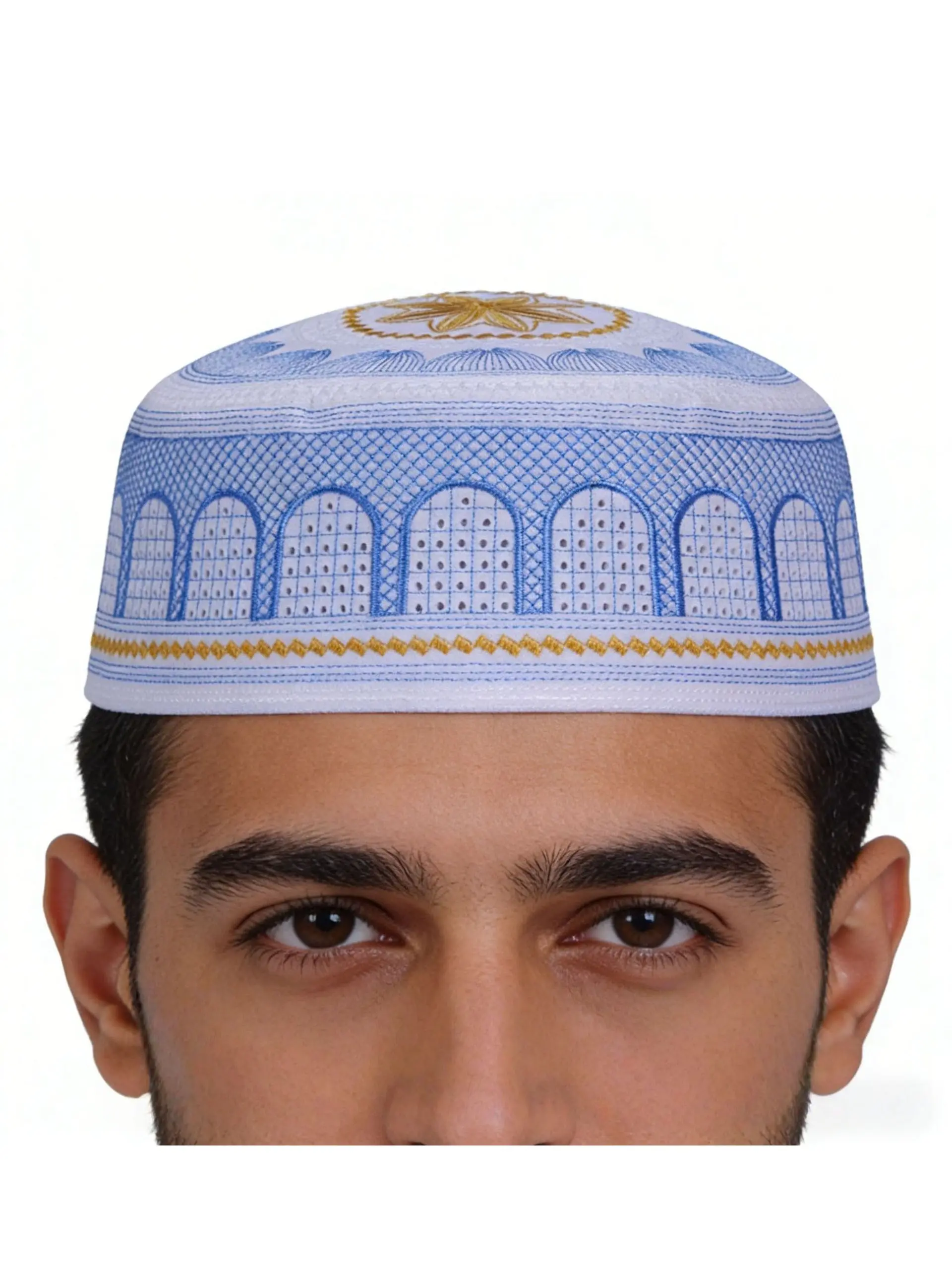 Muslim Prayer Hat, Arabic Embroidered Baseball Cap, Men's Kufi Hat, All-Season Casual Fitted Hat, Wholesale New Arrival