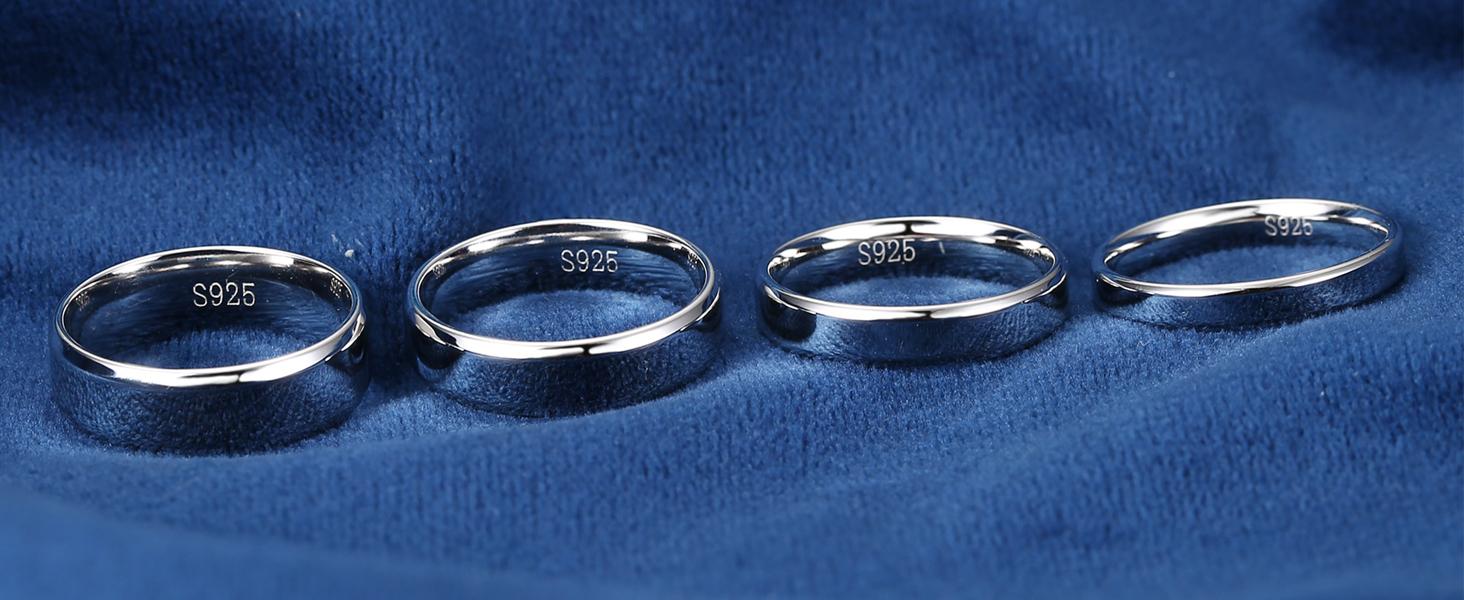 MILACOLATO 925 Sterling Silver Rings for Women Men Beveled Edge Plain Thumb Ring High Polish Wedding Band Ring Comfort Fit Size 6-11, 3mm 4mm 5mm 6mm MILACOLATO 925 Sterling Silver Rings for Women Men Beveled Edge Plain Thumb Ring High Polish Wedding Band Ring Comfort Fit Size 6-11, 3mm 4mm 5mm 6mm