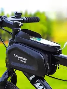 1pcs Bicycle Bag, Mountain Bike Phone Case, Touchscreen Handlebar Bag, Waterproof Hard Shell Saddle Bag, Outdoor Cycling Gear