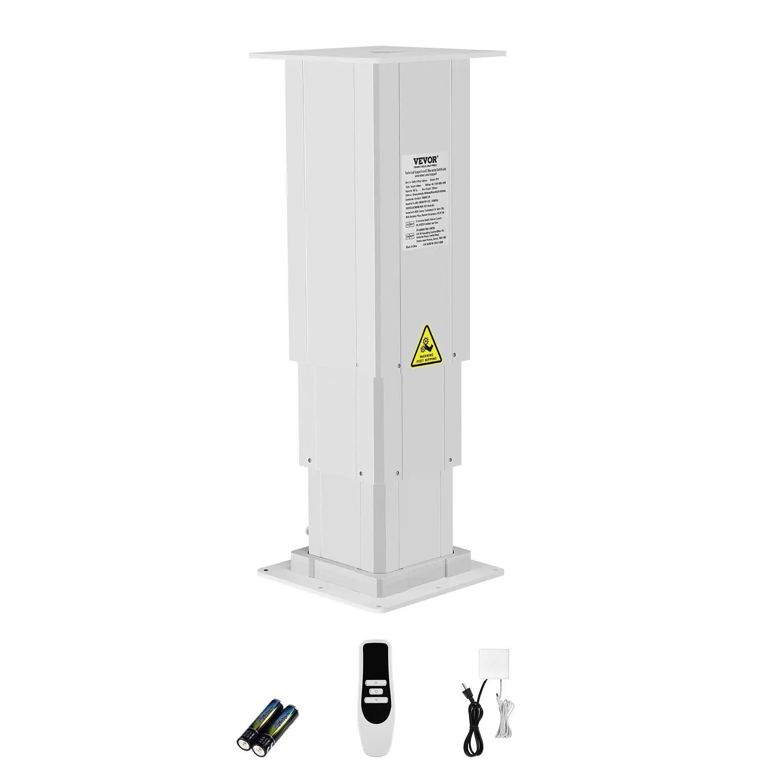 【toolupgrade】VEVOR Adjustable Desk Electric Lifting Column System, 176 lbs Load Capacity Lift Table, 14.2-31.1 in Height Range, 3-Stages Columnar Telescopic Legs, Power-Controlled Up/Down Function with Optional Power Supply, Three-Stages