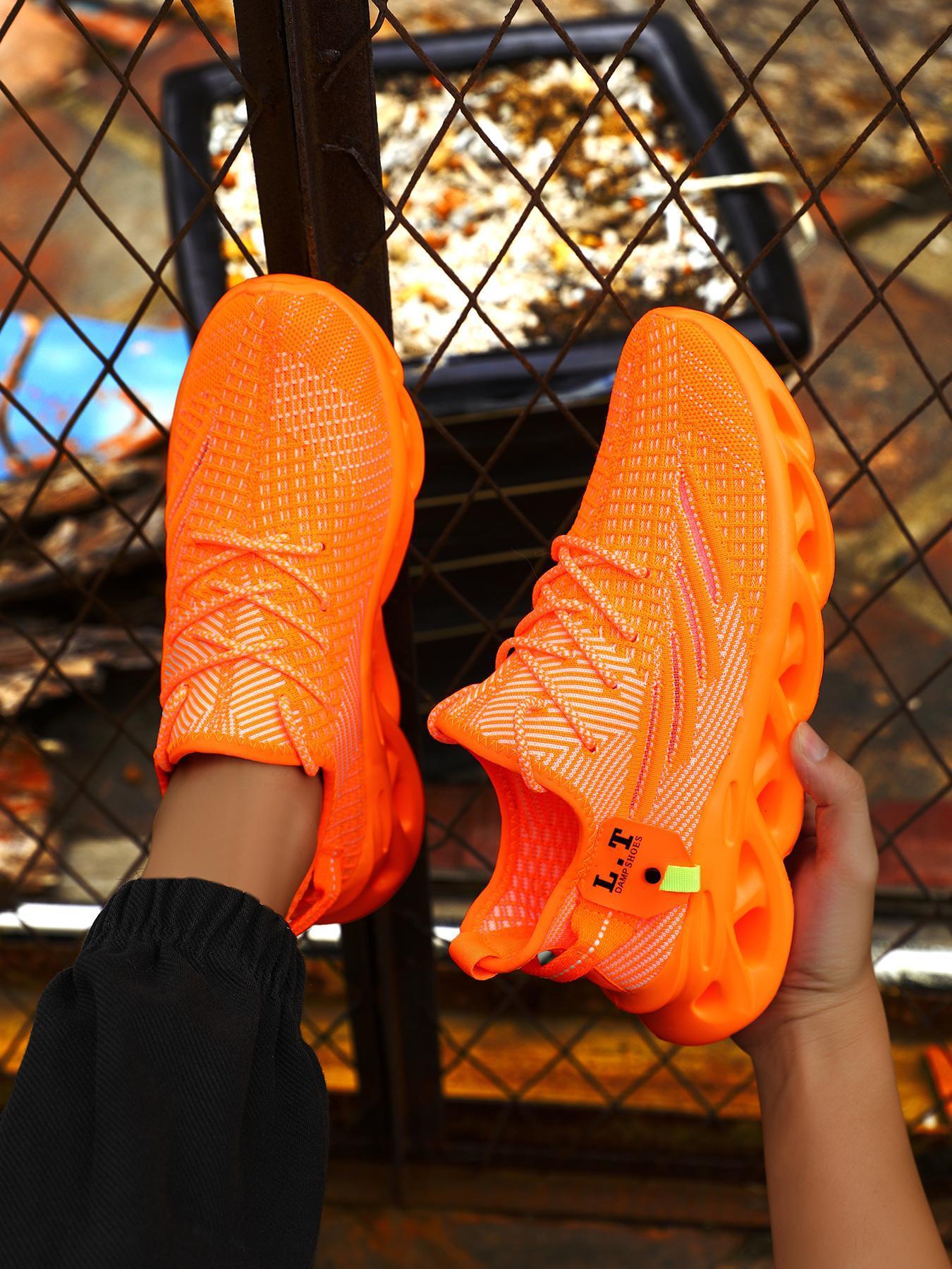 Mens Shoes, Ultra-light Textured Design Lace-up Trainers for Treadmill Wear As Gift, Workout Sneakers, Casual Twist Sole Design Sports Running Shoes for Summer 2025