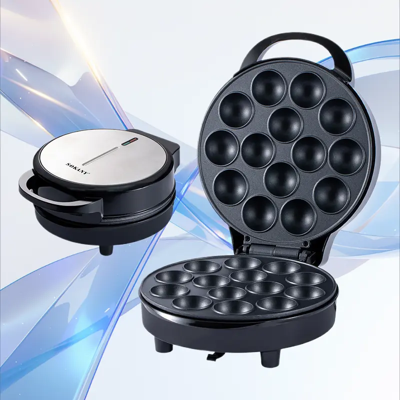 14-Hole Takoyaki Maker, 28.5*23*14cm Compact Household Baking Machine for Octopus Balls, Round Pancakes, Family Use Casual Leisure Snacks & Daily Breakfast
