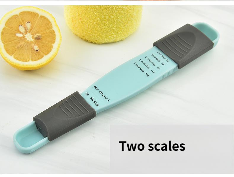 Adjustable measuring spoon, baking plastic measuring spoon, kitchen tool plastic graduated measuring spoon, adjustable measuring spoon set