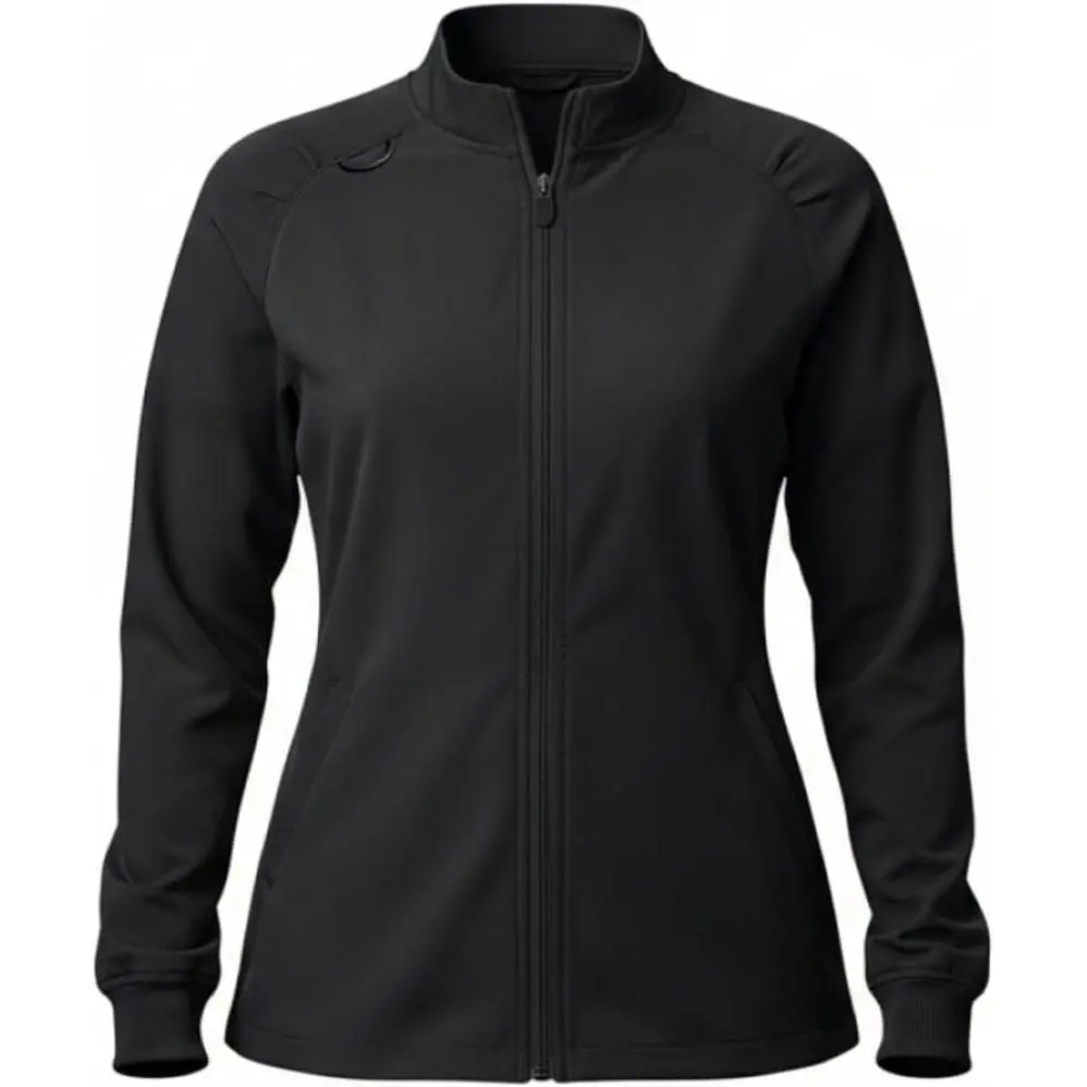 Women’s Zip-Front Raglan Warm-Up Jacket – 4-Way Stretch, Moisture-Wicking, Modern Fit–Medical Scrubs Jacket