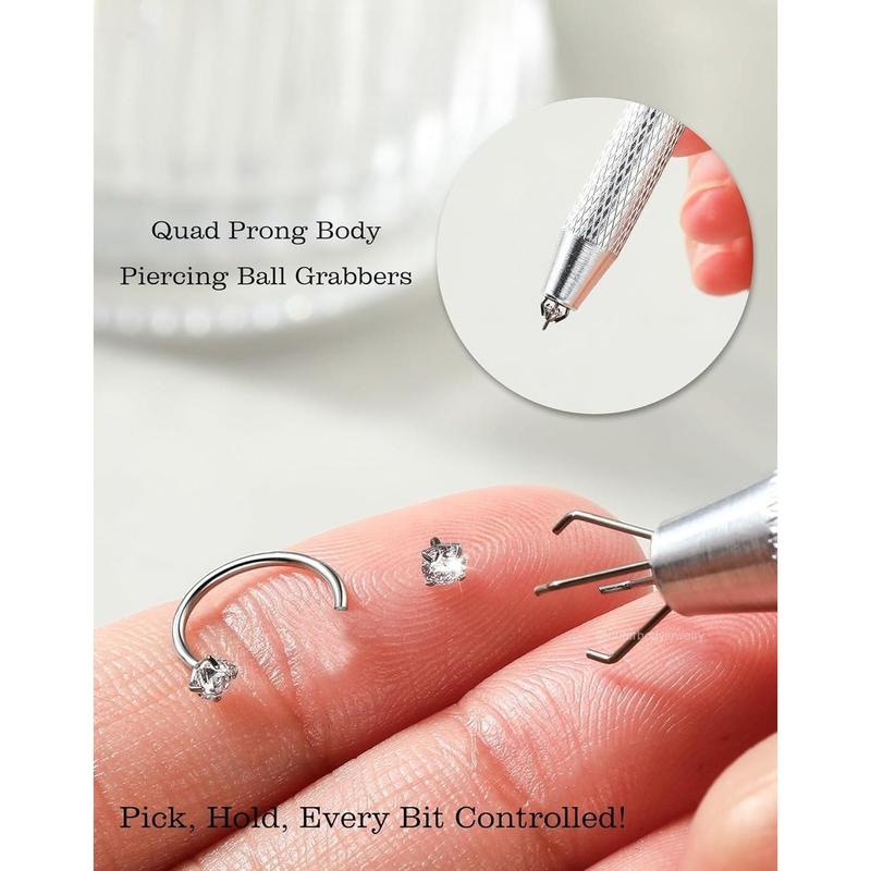 Horseshoe Nose Rings Studs, 20G Internally Threaded Nose Rings For Women, 316L Surgical Steel Double Cubic Zirconia Nose Studs, Lip Eyebrow Helix Ear Piercing Jewelry