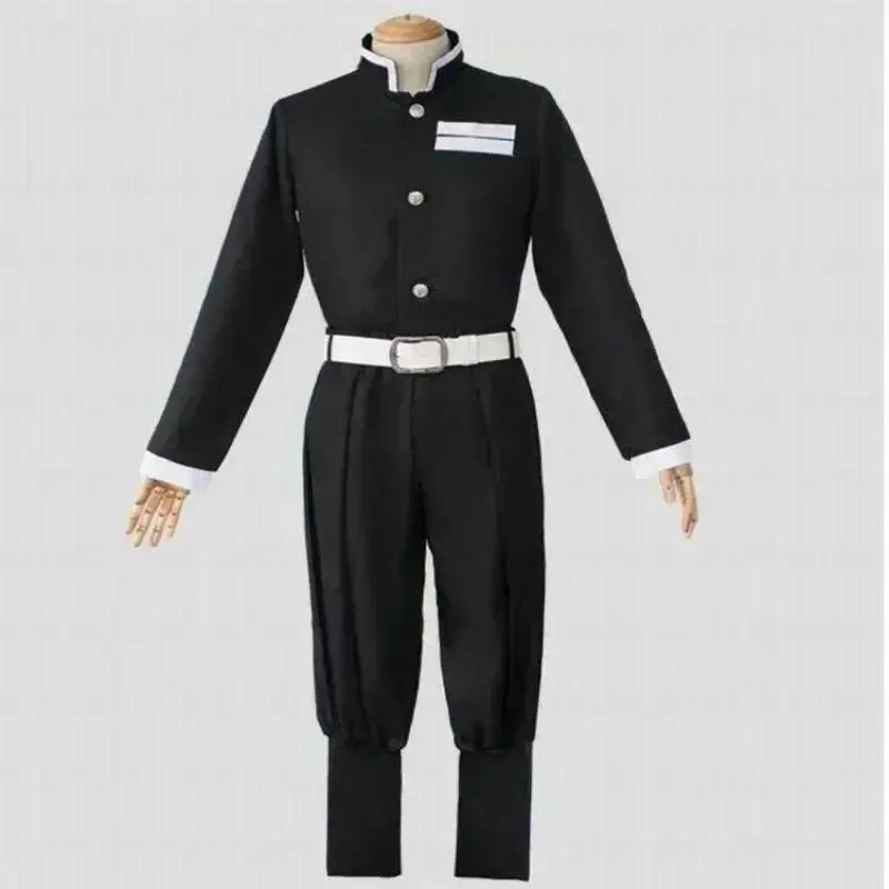 Anime Demon Slayers Kimetsu no Yaiba Cosplay Costume Top Jacket Pants Black Team Uniform Unisex Halloween Clothes