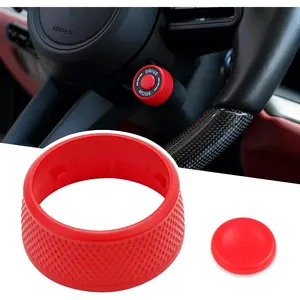 Jaronx Compatible with Porsche Steering Wheel Drive Mode Knob, Driving Mode Dial Cover Compatible with Cayenne 2024-2025,Panamera 2021-2025,Macan 2022-2024,911 2019-2024,Taycan 2020-2025 (Sporty Red)