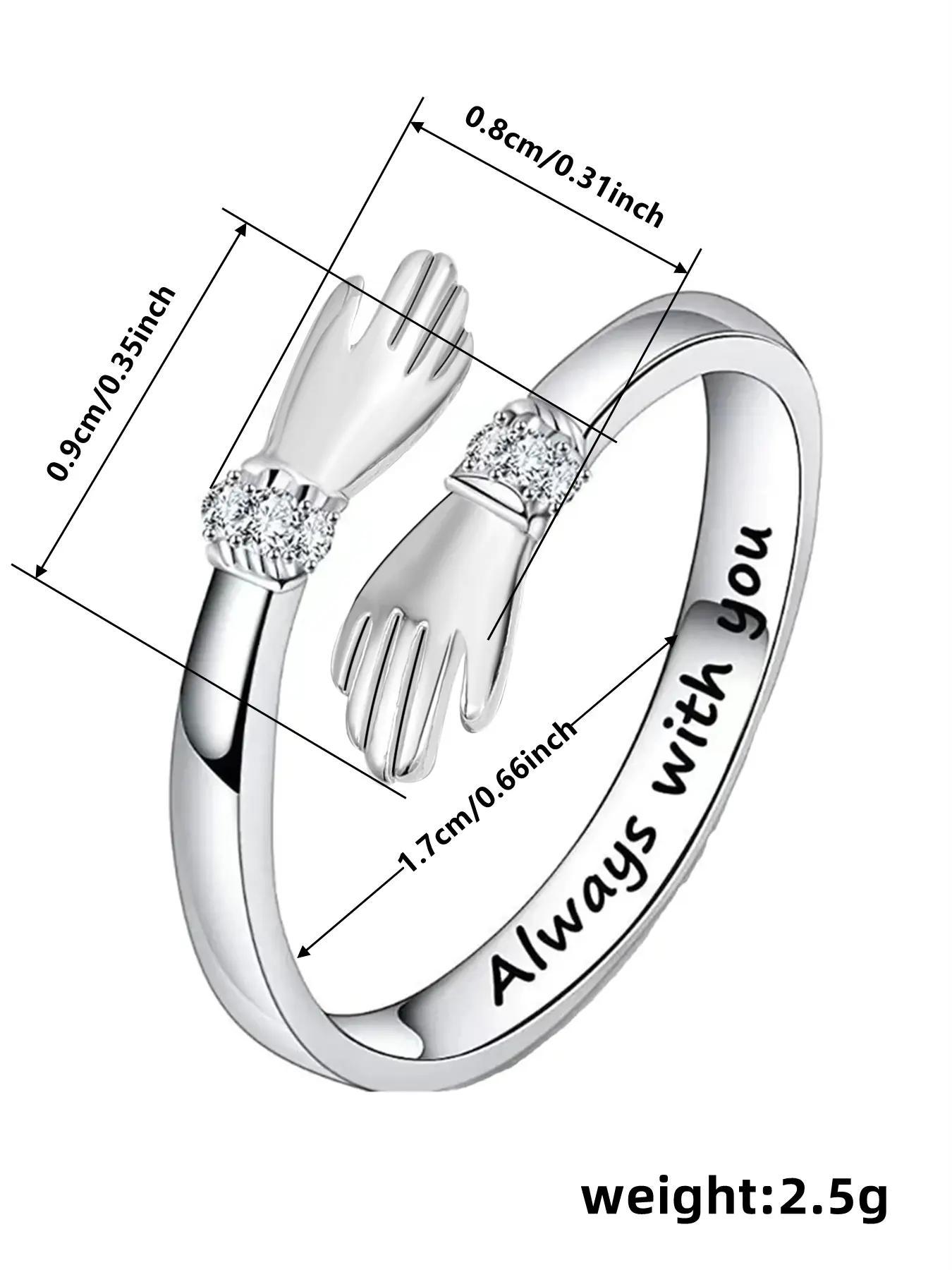 Couple Fashion Letter Design Rhinestone Inlaid Copper Ring, Wedding Engagement Party Jewelry for Women & Girls, Exquisite Jewelry for Gift, Fashion Promise Ring, Unique Rings, Alphabet Design Ring