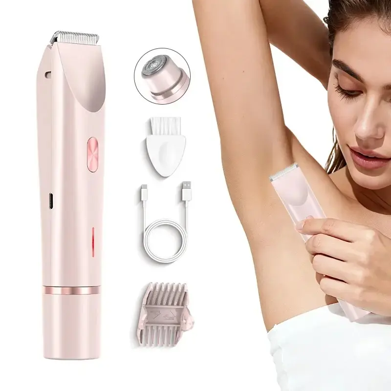 Women's Dual Electric Hair Trimmer, Face & Body Groomer, Ideal Gift, Wireless Waterproof Razor, Rechargeable Clipper, New Model Zb-0236L