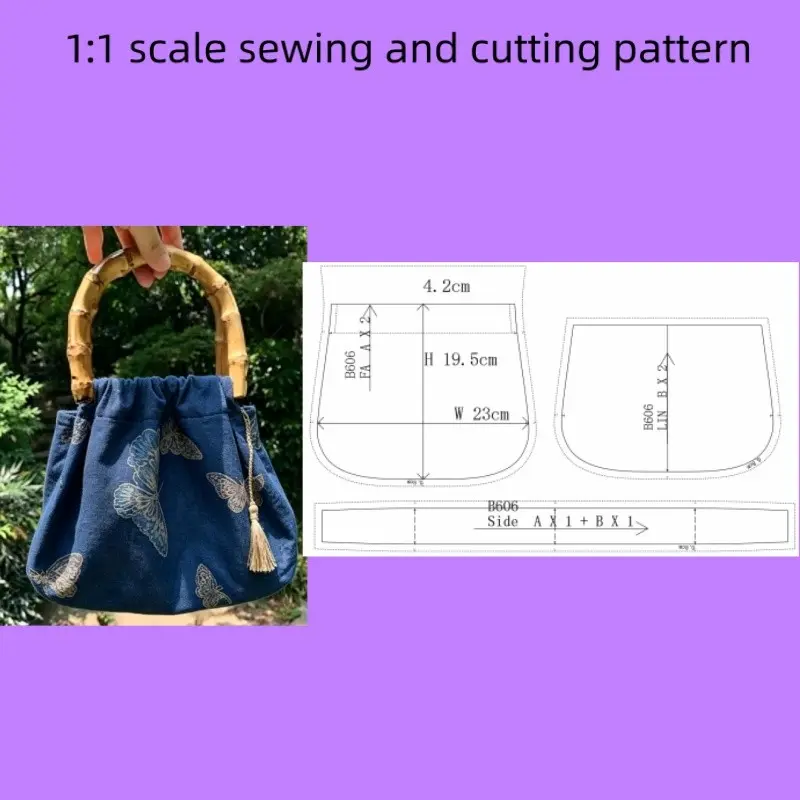 Handmade Bag Sewing Pattern Template, DIY Craft Paper Pattern for Unique Bags, Ideal for Personalized Fabric Designs, Perfect for Handcraft Projects