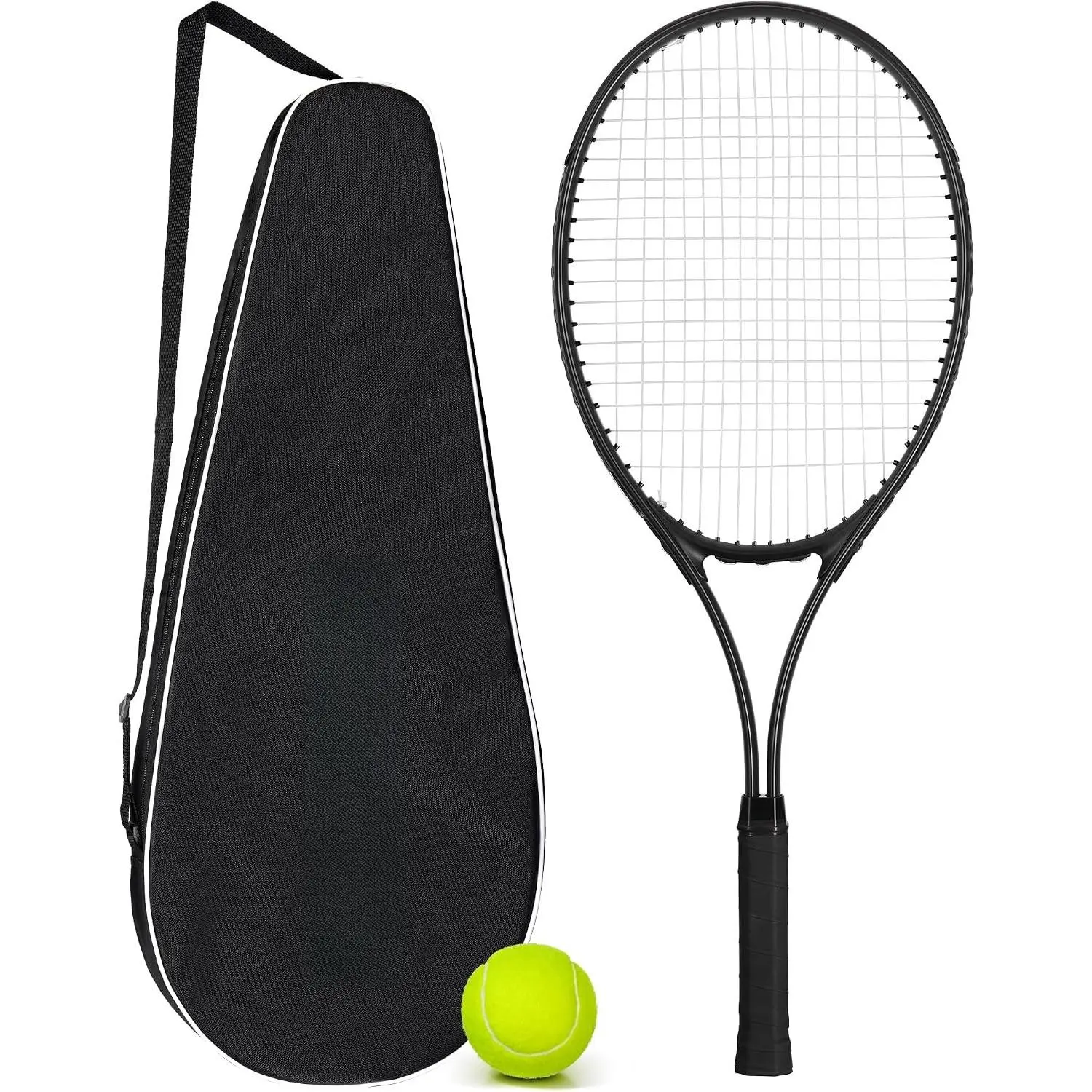 Tennis Rackets 2 Pack for Adults Beginners - 27 Inch Lightweight  Tennis Racquet Set with 3 Balls & Carry Bag - Vibration Dampening & Large Sweet Spot for Men Women Couples
