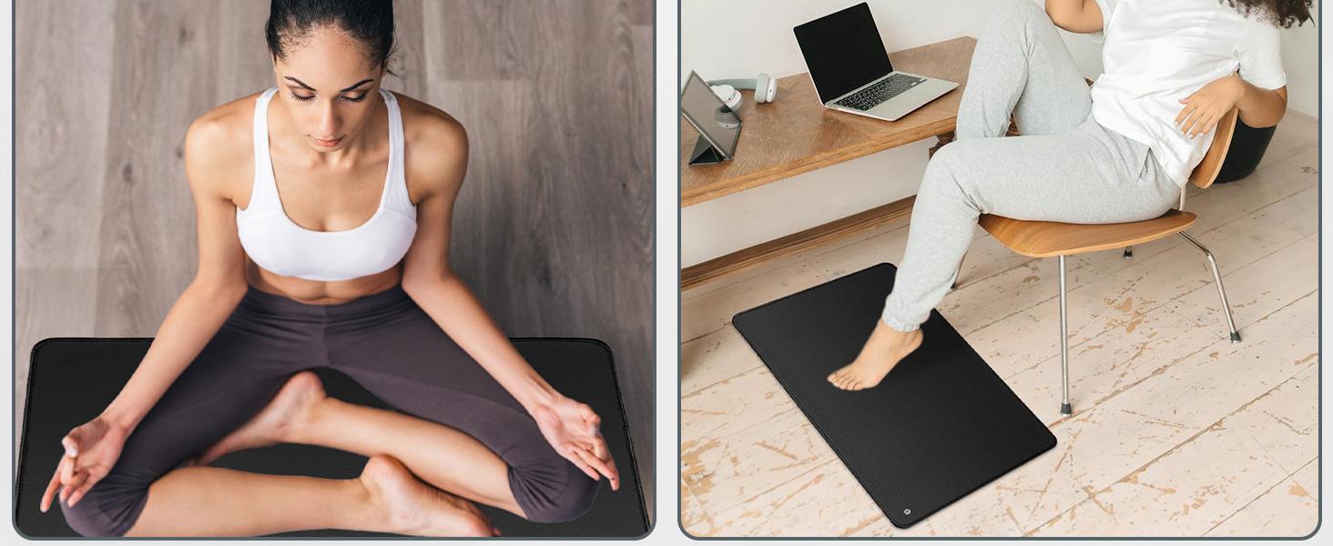 Grounding Mats for Health Grounding Pad for Improving Sleep 2 Grounding Mats with 2 Grounding for Working and Sleep 2 Pieces 13IN * 23.6IN