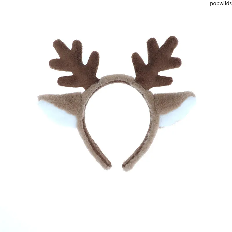 Christmas Snowflake Deer Ear Headband, Plush Faux Fur with Fluffy Ears, Lightweight Comfortable Accessory for Holiday Costumes and Cosplay, Cosplay Party, Whimsical Look, Cute