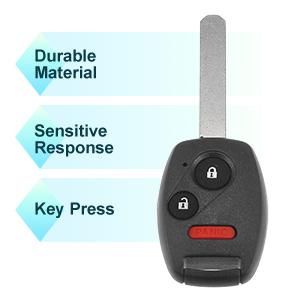 313.8MHz MLBHLIK-1T Replacement Smart Proimity Keyless Entry Remote Key Fob for Honda CR-V CR-Z Fit Insight Accord Crosstour 3 Buttons with Door Key 46 Chip
