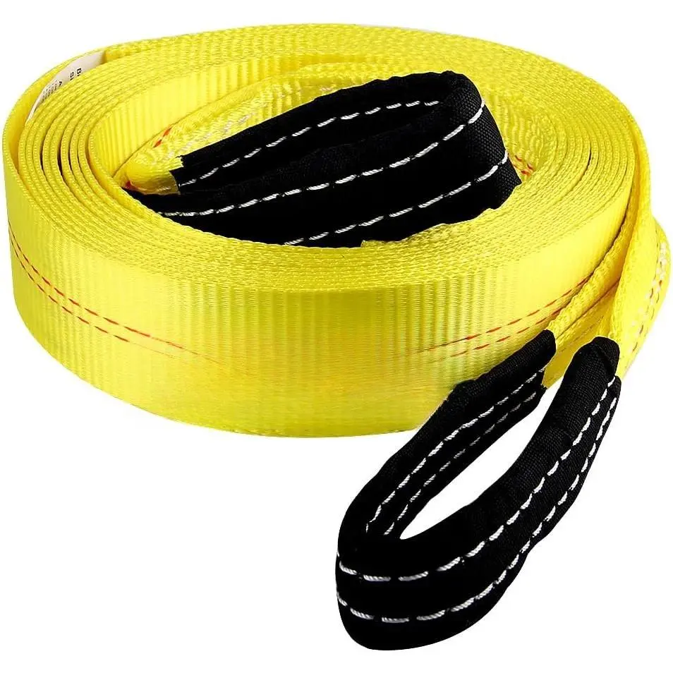 Tow Strap with Reinforced Loops 2inx20ft Heavy Duty 24,000lb Break Strength   Rope Use for  Towing Rope, Tree Saver, Winch Extension, Triple Reinforced Loops