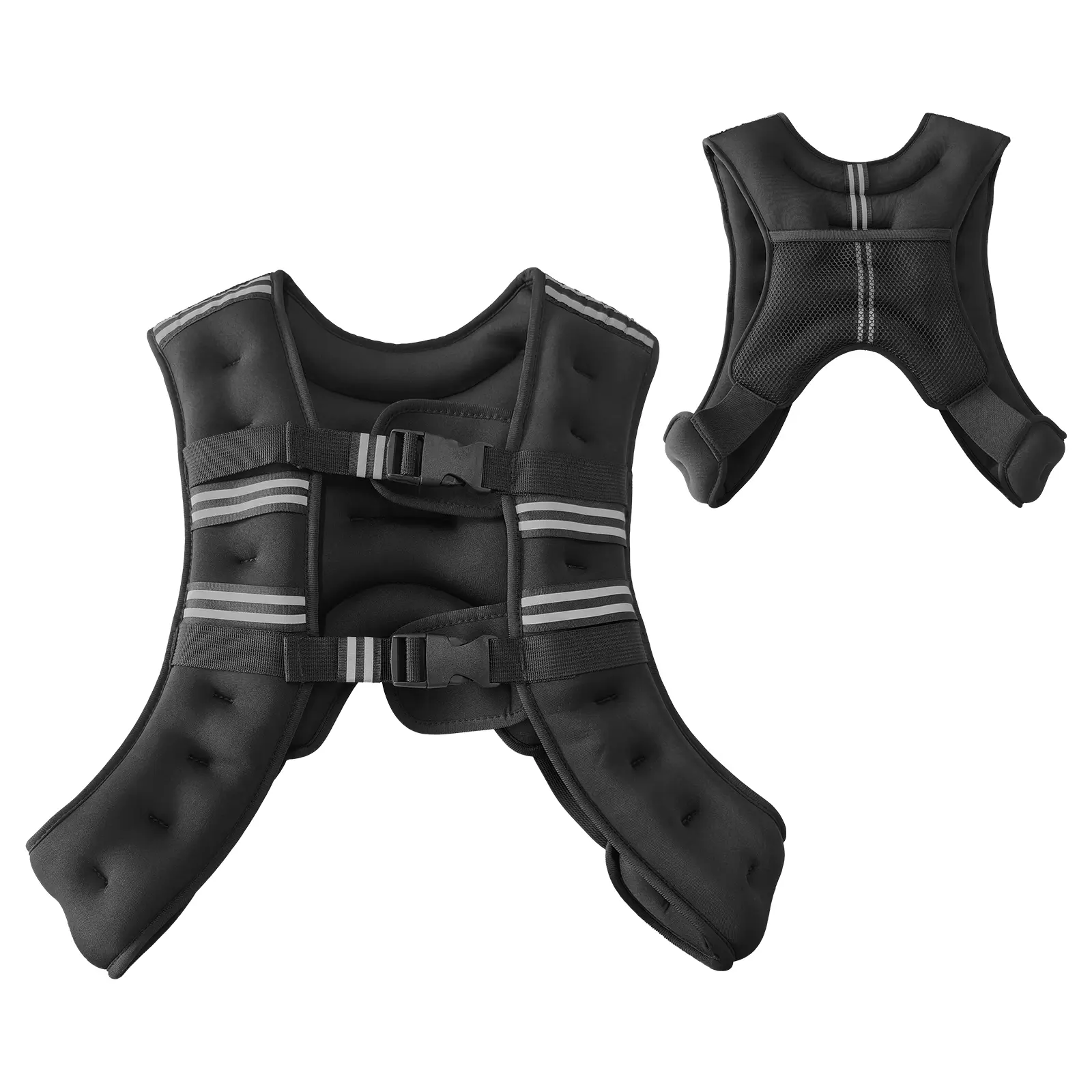 Weighted Vest for Men and Women | 12,16,20,25,30 lb Vest for Home Workouts | Adjustable Reflective Doubl Body Weight Vest Exercise Set for Cardio and Strength Training