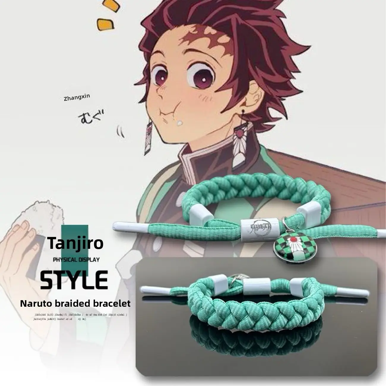 Anime Demon Slayer: Kimetsu no Yaiba, Tanjiro, Zenitsu, Tanjiro's woven bracelet, birthday gift for teenagers and couples, holiday gift, niche fashion, unique style Anime Demon Slayer: Kimetsu no Yaiba, Tanjiro, Zenitsu, Tanjiro's woven bracelet, birthday gift for teenagers and couples, holiday gift, niche fashion, unique style
