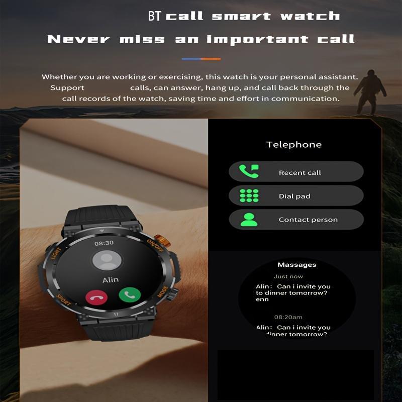 1.46 Inch HD Screen Smartwatch, Ultimate Outdoor Smartwatch, Outdoor Sports Fitness Tracker, Wireless Receiving & Calling Bluetooth Multi-sport Mode Pedometer, Waterproof Multifunctional Watch with LED Light for Android/iOS Men & Women 1.46 Inch HD Screen Smartwatch, Ultimate Outdoor Smartwatch, Outdoor Sports Fitness Tracker, Wireless Receiving & Calling Bluetooth Multi-sport Mode Pedometer, Waterproof Multifunctional Watch with LED Light for Android/iOS Men & Women