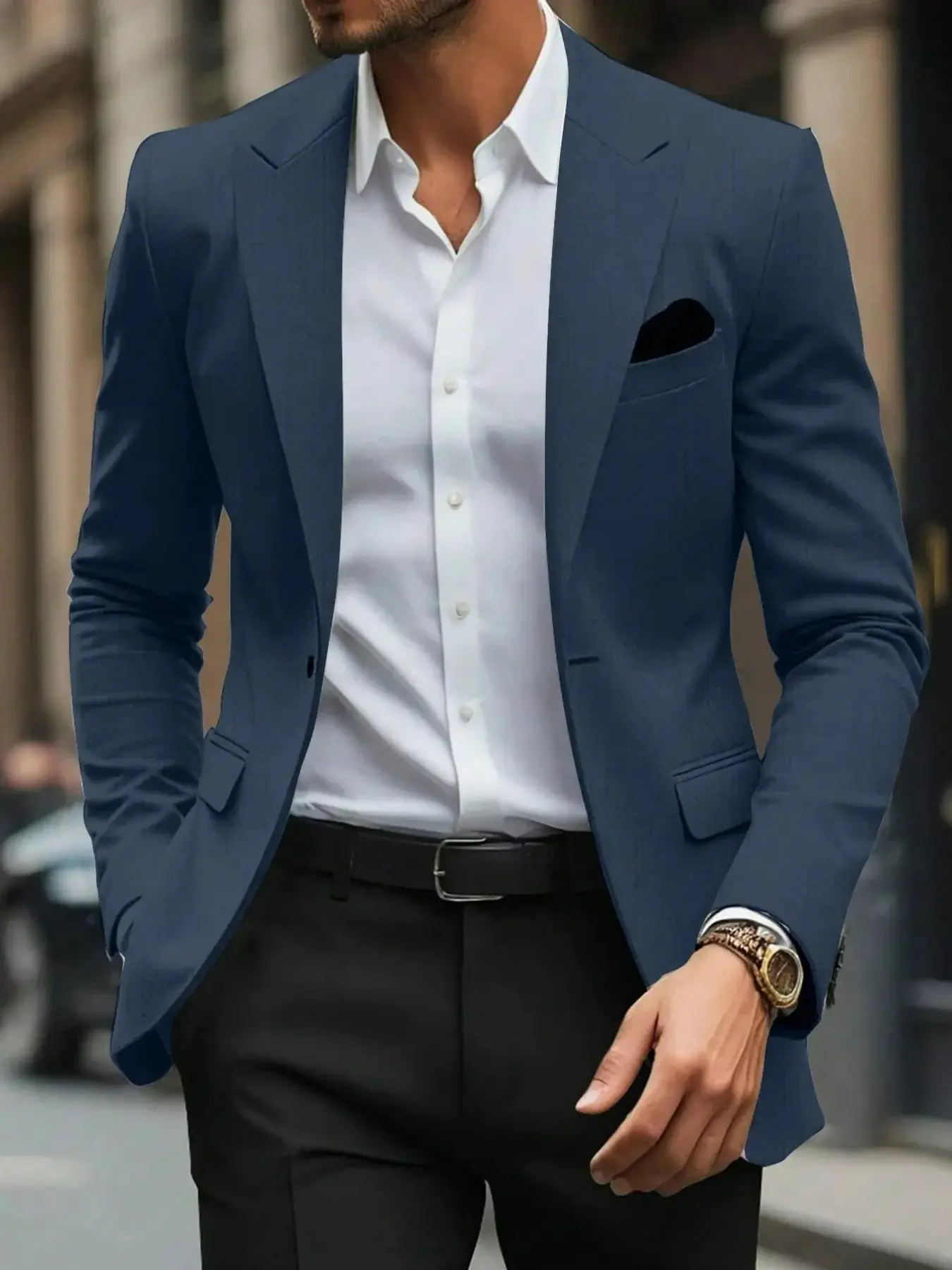 Men's Single Button Blazer, Fashionable Suit Jacket, Perfect for Formal and Casual Wear, Ideal for Business Meetings and Events