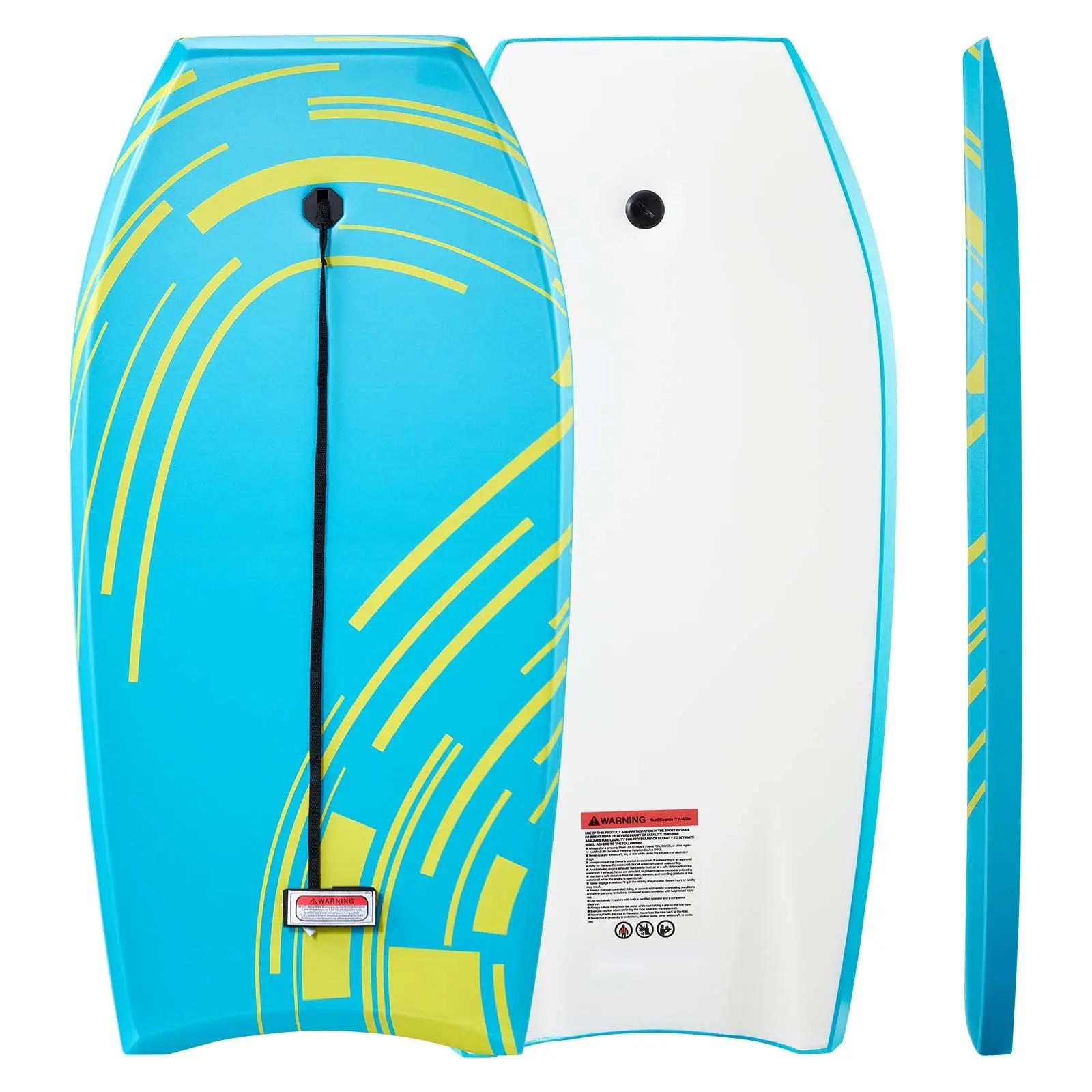 42-Inch Bodyboard For Beginners, Durable Beach Board Trainer With EPS Foam Core, Wrist Leash Included, UV-Resistant Ocean Surf Board, Youth And Adults Gear, Supports Up To 180 Lbs For All Ages
