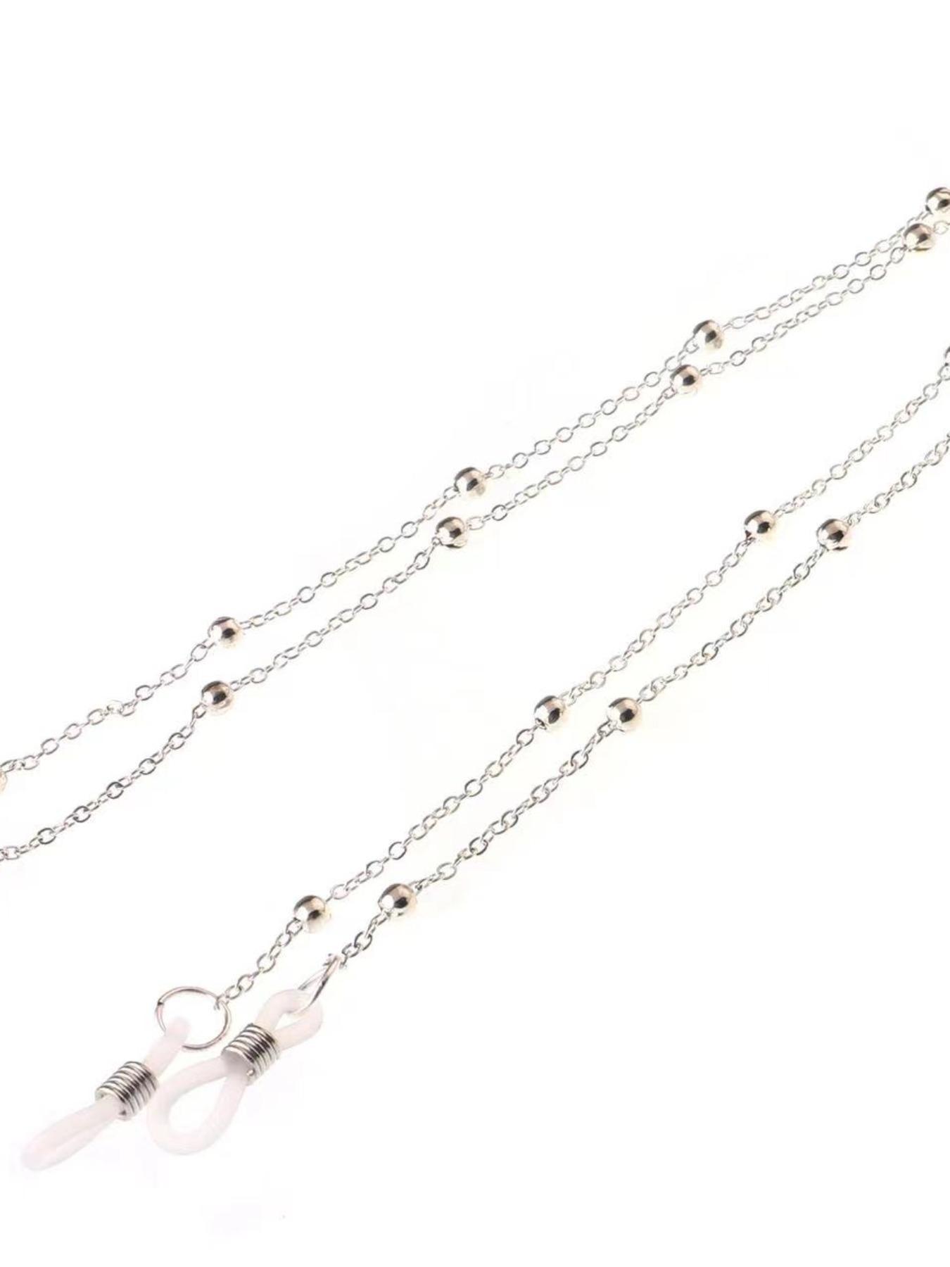 Minimalist Temperament Ball Decor Metal Glasses Chain, Anti-slip Glasses Mask Hanging Chain, Fashion Eyewear Accessories for Women & Girls