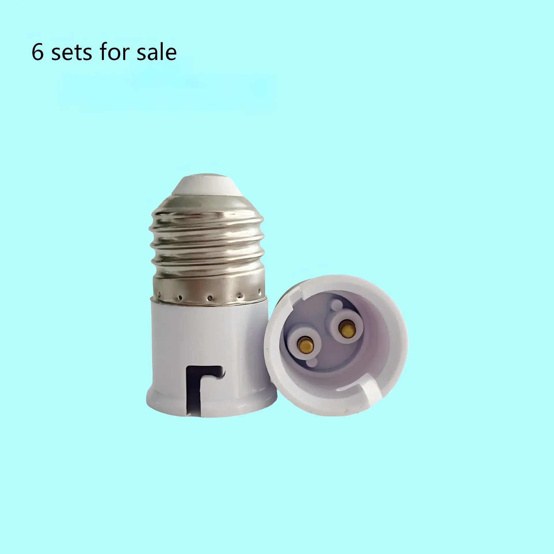 6-Pack Lamp Holder Adapter, Bayonet to Screw Base Converter, Extended Plug Adapter, Socket Conversion Tool, Easy Installation