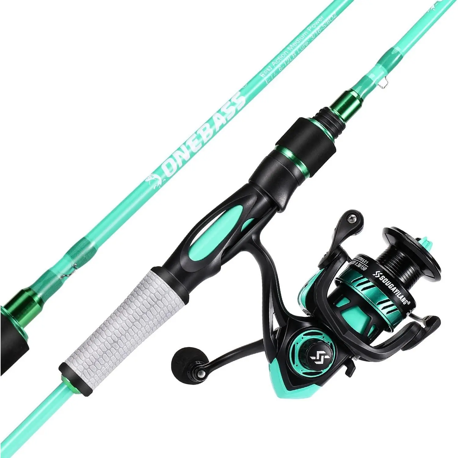Spirit Flame Fishing Rod Reel Combo, Spinning Fishing Pole with Graphite 2 count Blanks, Stainless Steel Guides