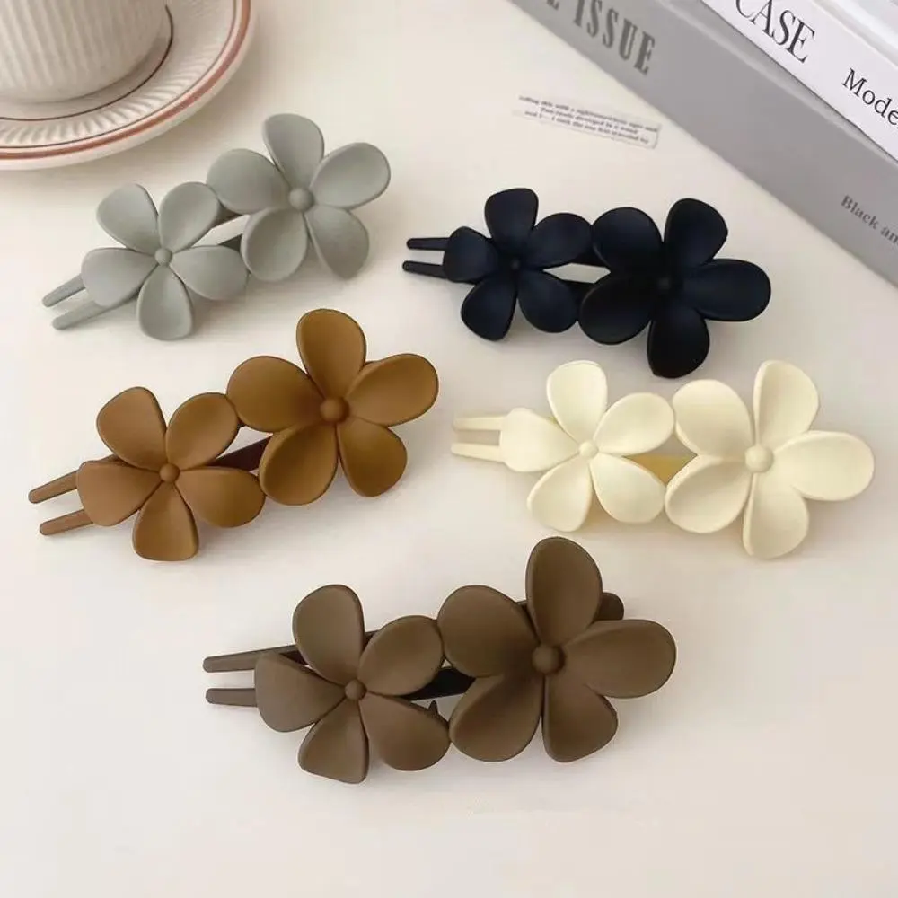 New Matte Floral Alligator Hair Clips, Elegant Back Head Hair Clamps, Durable Stylish Updo Hair Tools for Women, Non-Slip Firm Grip Barrettes for Half-Up & Low Bun Hairstyles