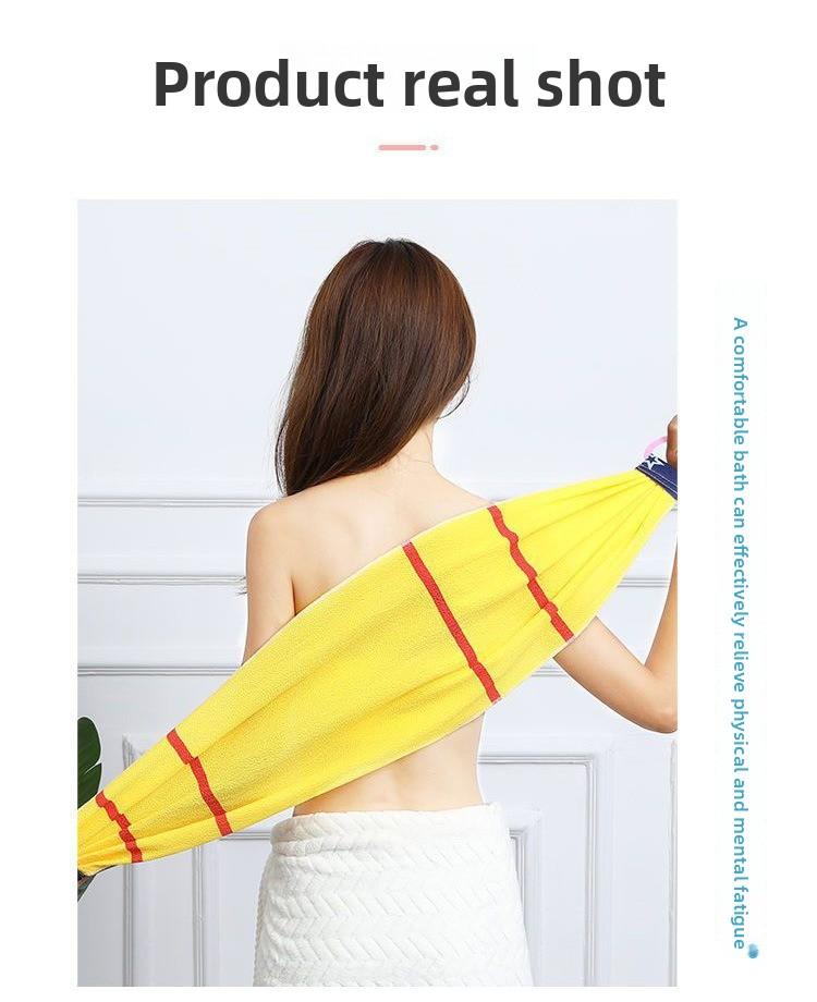Extra Long Thick Sand Back Scrubber Towel Shower Back Cleaner Tool for Men Women Strong Exfoliating Remove Dirt Mud Back Scraper Bath Loofah Strip Body Cleaning Brush