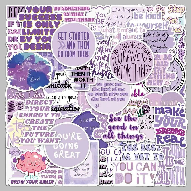 Inspirational Quote Stickers Pack - Cute Kawaii Aesthetic Motivational Stickers for Journaling, Planner, Laptop, Waterproof Vinyl Decals - Positive Affirmations for Girls