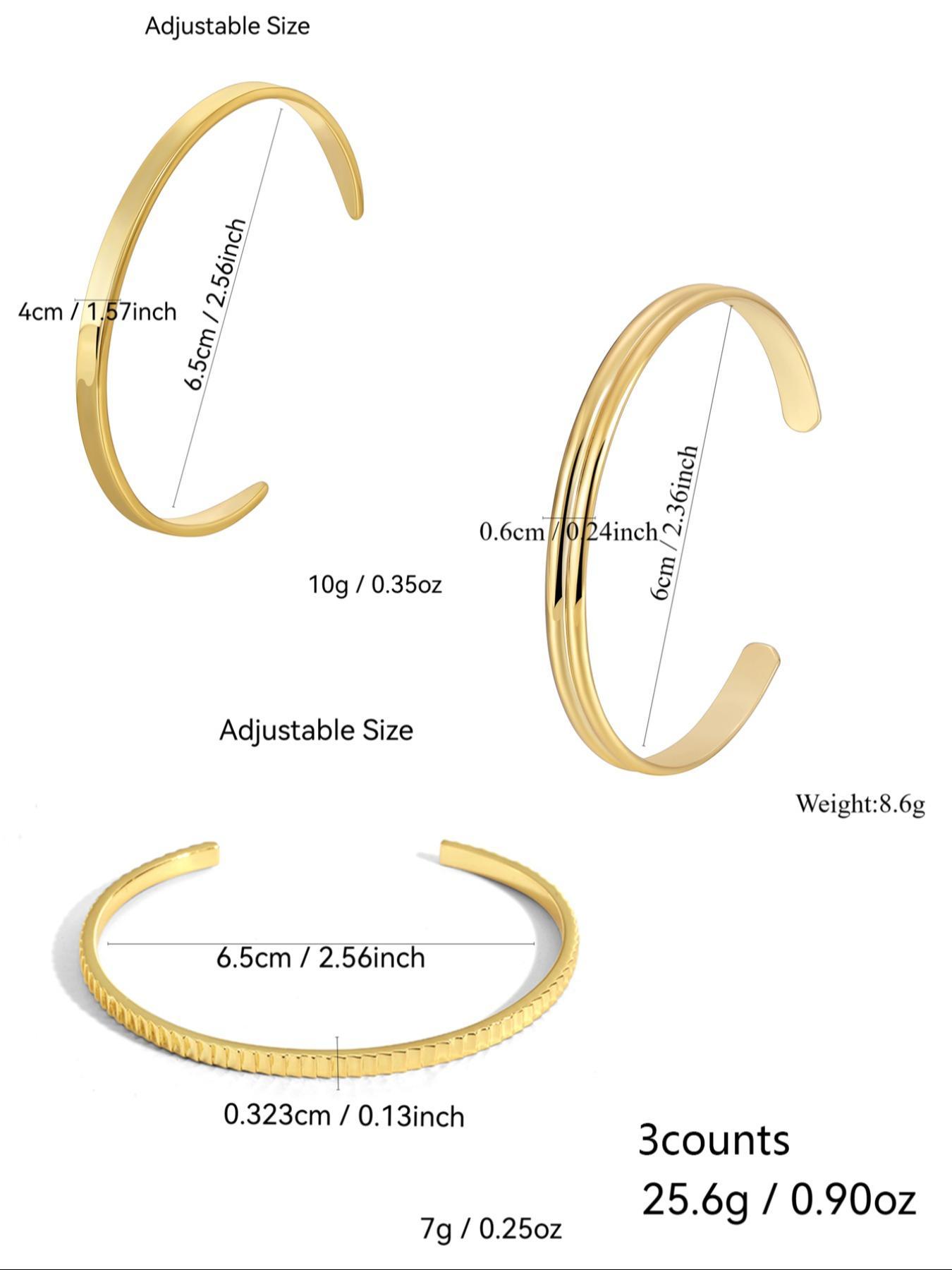 Women's Minimalist Temperament Plain Color Cuff Bangle Bracelet, Trendy All-match & Exquisite Jewelry for Birthday Gift