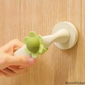 3Pcs Sunflower Silicone Door Handle Bumper Pad, Shockproof Noise Reduction Wall Protector, Reusable Soft Anti-Collision Cover for Door Knobs, Refrigerator Handles & Cabinet, Household Quiet Decor Accessory for Home Daily Use