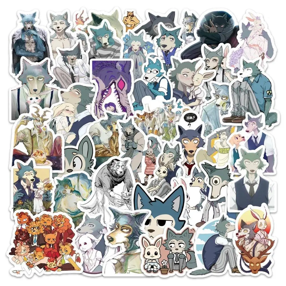 54PCS Beastars Stickers Legoshi Graffiti Stickers DIY Diary Phone Case Handmade Scrapbook Aesthetic Stickers