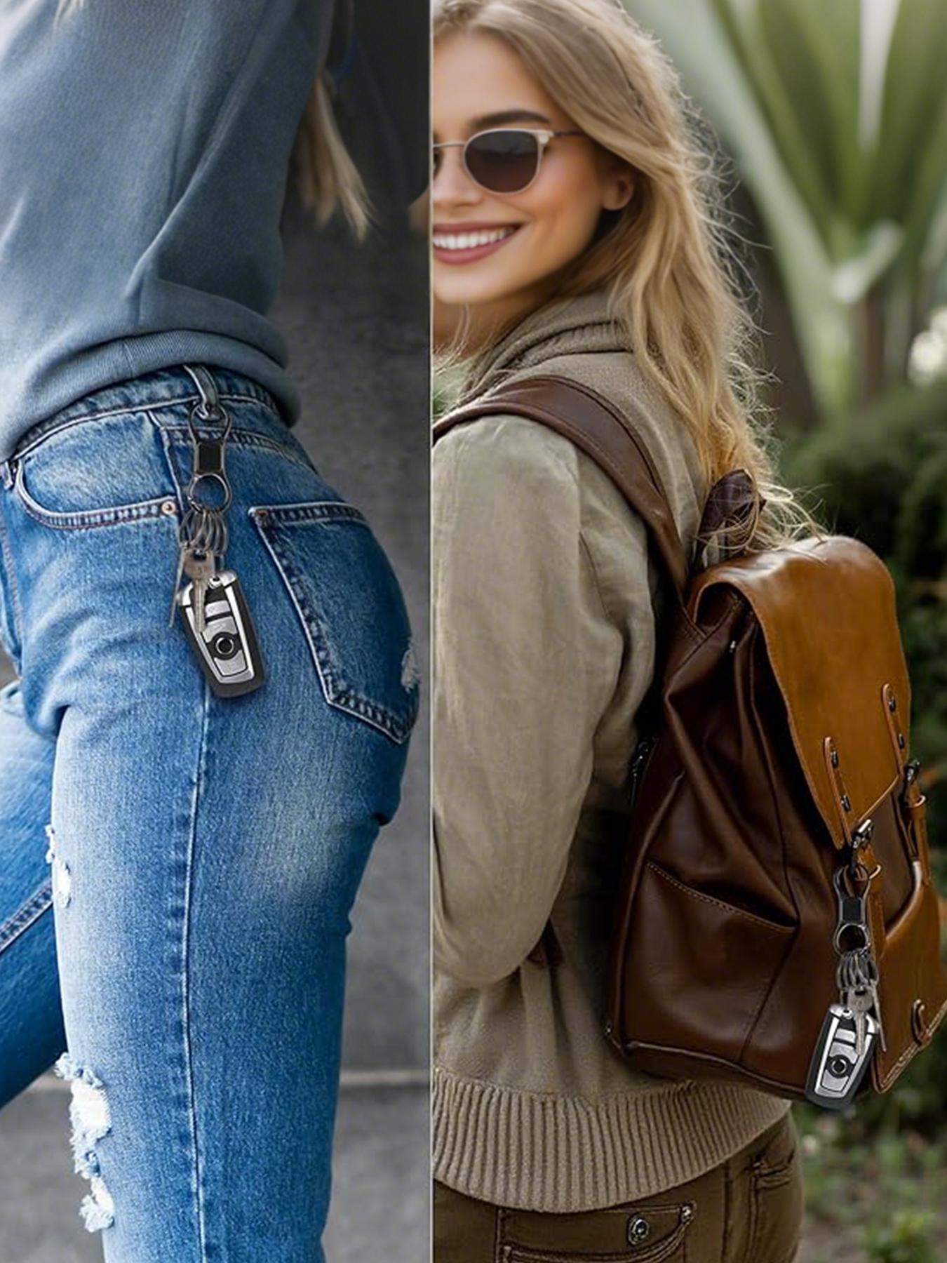 Key Chain Quick Release Spring with 4 Key Rings, Durable Car Keychain Organizer for Men and Women, Key Ring Organizer for Multiple Keys